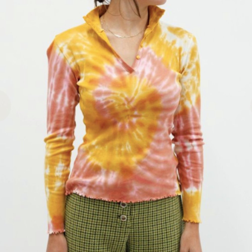 Paloma Wool Violetta Tie-Dye Henley Top